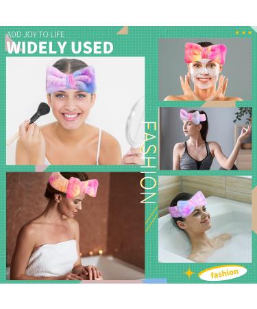 WSYUB Spa Headband | Makeup Bow Headband for Washing Face | Fuzzy Gradient Headbands for Teen Girls & Women | Skincare Hair Bands in Purple Pink & White - Buy Online on GoSupps.com