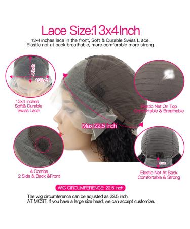 Burgundy Lace Front Human Hair Wig for Black Women - 24 Inch Deep Wave 99J Color, 13x4 Transparent Lace Frontal, Glueless Wet and Wavy Curly Wig, Pre Plucked Brazilian Virgin Hair - 180% Density - Buy Online on GoSupps.com