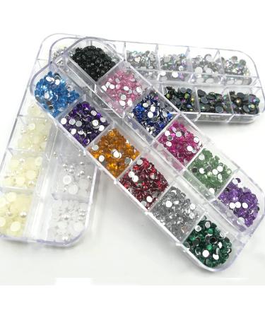 Lifextol Nail Art Rhinestone Flatback Half Pearls - Mixed Colors AB Gems for Women - DIY Crafts and Makeup - Pack of 3 Boxes - Buy Online on GoSupps.com