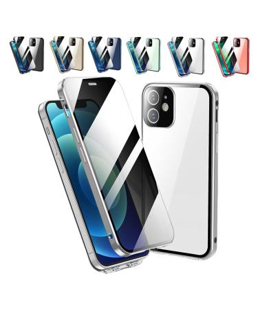 Phone Privacy Case 360 Degree Front and Back Privacy Tempered Glass Cover Phone Case with Privacy Screen Protector Front & Back Tempered Glass 360 Full Screen Covered (Silver 14 pro max) Silver 14 pro max