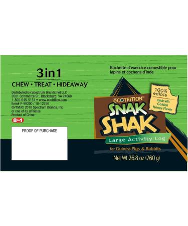 eCOTRITION Snak Shak 3-in-1 Chew Treat and Hideaway for Small Animals - Large Activity Log - Buy Online on GoSupps.com