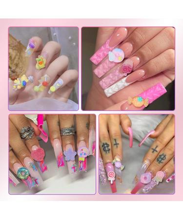 Buy 3D Candy Nail Charms | Lollipop Donuts & Colorful Shapes for Nail Art DIY | Cute Assorted Designs & Pickup Tools - Buy Online on GoSupps.com