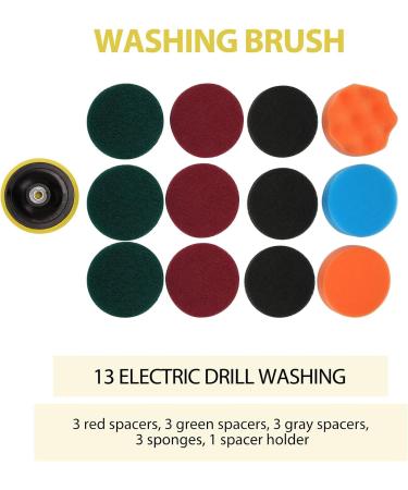 Lizusidtsy 13 Pieces Drill Power Scrubber Brush Scouring Pads & Sponge Cleaning Kit - All Cleaner Scrubbing Cordless Drill - Buy Online on GoSupps.com