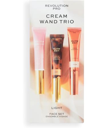 Revolution Pro Cream Face Wand Trio: Contour, Blush & Highlighter Set - Vegan & Cruelty-Free - Light Shades - Buy Online on GoSupps.com