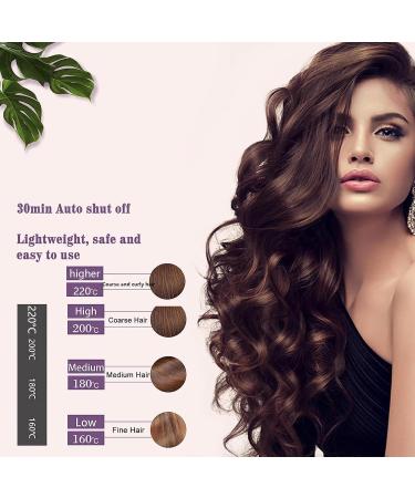 Curling Iron Automatic Hair Curler 1.25 Inch Curling Iorn Double Ceramic with 4 Temperatures Rizadora Automatica Para Cabello Pink - Buy Online on GoSupps.com
