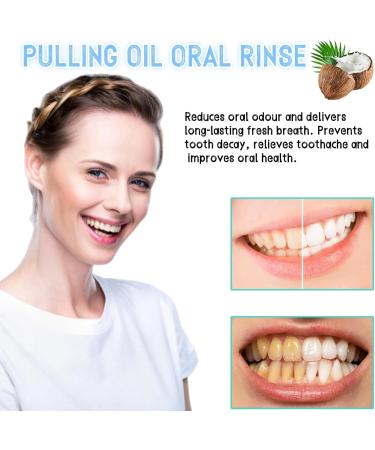 Bain de Bouche l'huile Blanchissante 315 ML Huile de Rin age Buccale la Noix de Coco Bain de Bouche Huile de Noix de Coco avec Gratte-Langue pour Blanchir les Dents - Buy Online on GoSupps.com