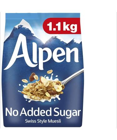 Alpen Muesli No Added Sugar 1.1kg | Swiss Style Muesli | Blend of Wholegrain Oats & Wheat | Family Pack | Full of Nuts | Great Value | Rich in Ingredients | Sold by Essential Products - Buy Online on GoSupps.com