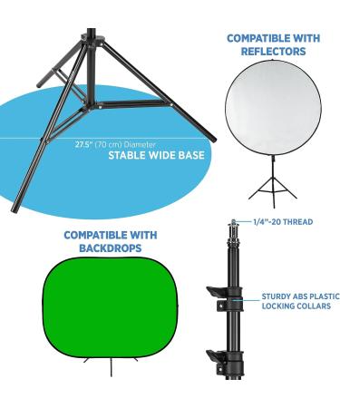 Fovitec 7'6 Spring Cushioned Background Stand Kit with Clip - Ideal for Pop Up Backdrops, Chroma Key Green Screens & Reflectors - Buy Online on GoSupps.com