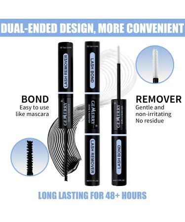 GEMERRY Lash Bond & Remover - 48H Waterproof Cluster Lash Glue & Remover for DIY Eyelash Extensions (10ml - Buy Online on GoSupps.com