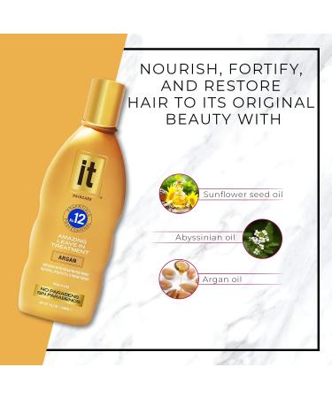 IT Essentials No. 12 Leave-In Argan Oil Treatment - Keratin-Infused Conditioner for Soft, Shiny Hair - Strengthens and Protects Dry, Damaged Hair - Buy Online on GoSupps.com