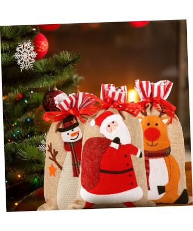 Gogogmee Party Snack Pouch 3 Pcs Christmas Storage Bag Candy Bags Gobstoppers Candy Christmas Drawstring Bag Decorative Items 30X18CM Assorted Color - Buy Online on GoSupps.com