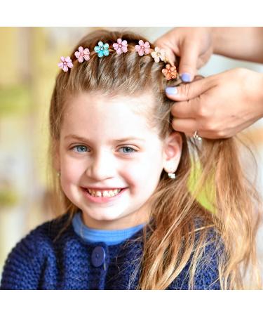 Crystal Small Flower Hair Clips - Set of 12 | Cute Hair Barrettes for Long Braid Hairstyles & Weddings - Buy Online on GoSupps.com