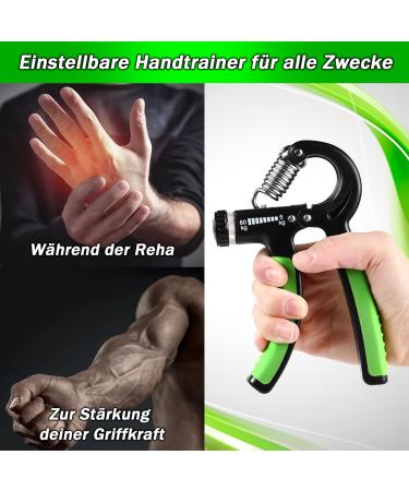 Zenlete Professional Fitness Hand Trainer - Adjustable 5-60 kg Grip Strength Device with E-Book for Forearm & Finger Training - International Shipping Available - Buy Online on GoSupps.com