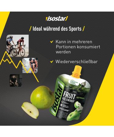 Isostar Actifood Apple Energy Gel Source of Carbohydrates/Vitamins Energy Supply 90 g - Buy Online on GoSupps.com