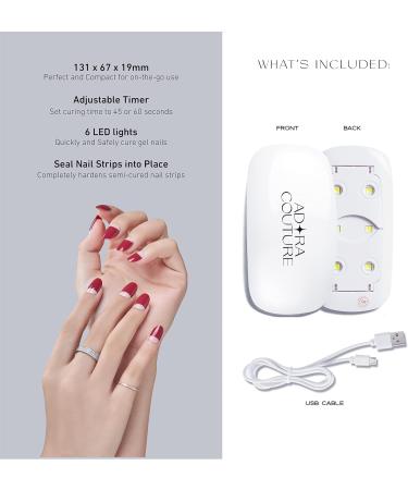 Adora Couture 6W Portable UV LED Nail Lamp - Mini Cure Gel Polish Art & Stickers with 2 Timers - Buy Online on GoSupps.com