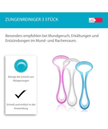 Edel+White Tongue Cleaner Set - 3 Pcs Tongue Scrapers for Enhanced Oral Hygiene & Bacteria Removal - Buy Online on GoSupps.com