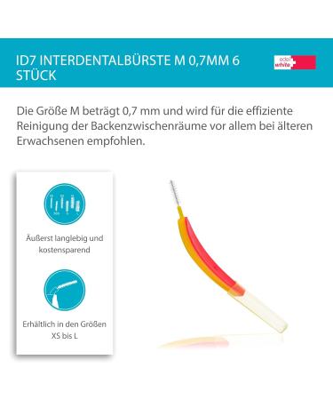 Edel+White ID7 Interdental Brushes M 0.7mm | 6x Gentle Brushes for Tight Spaces - Optimal Tooth Cleaning - Buy Online on GoSupps.com