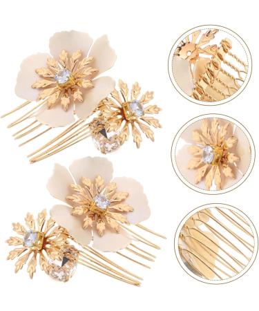 Angoily Hair Comb Clips 1 Pair Hair Piece Bride Rhinestones Hair Comb Clip - Buy Online on GoSupps.com