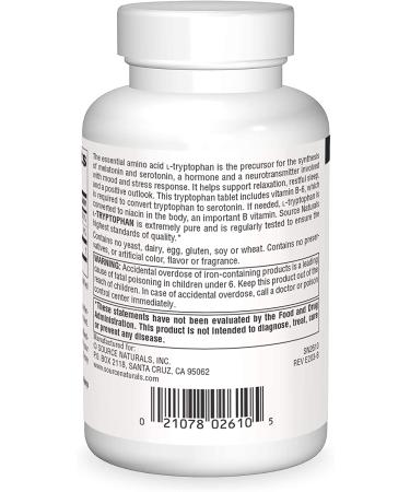 Source Naturals L-Tryptophan 1000 mg - 90 Tablets for Mood & Sleep Support - Buy Online on GoSupps.com