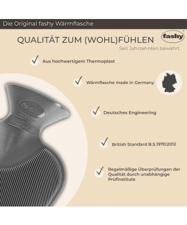 Fashy Hot Water Bottle with Fleece Cover 2.0L - Comfort & Warmth for Every Home | International Shipping - Buy Online on GoSupps.com