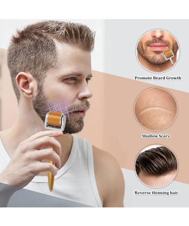 Titanium Micro Needle Derma Roller for Face and Body Care Help Men Beard Growth Reduce - Buy Online on GoSupps.com