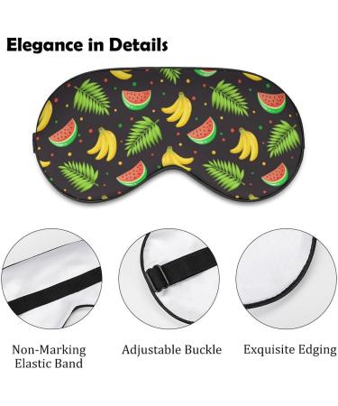 Watermelon Banana and Palm Sleep Mask: Adjustable Eye Cover for Sleeping, Blocking Light - Men's and Women's Night Travel Nap Companion - Buy Online on GoSupps.com