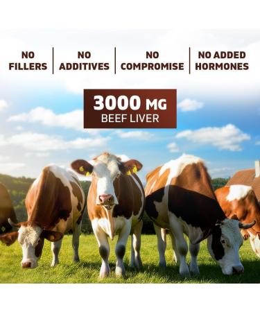 Vitamatic Grass-Fed Beef Brain with Liver 180 Capsules Freeze-Dried, Non-GMO, Bovine Liver Supplement Pasture-Raised, Glandular-Based Formula Brain 180 Count (Pack of 1) - Buy Online on GoSupps.com