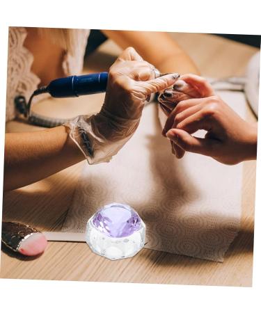 FRCOLOR Nail Art Crystal Cup Glass Terrarium Nail Art Cleaning Tool Nail Salon Supply Crystal Cleaning Cup Nail Art Liquid Container Nail Liquid Cup Purple White Crystal Powder With Cover - Buy Online on GoSupps.com