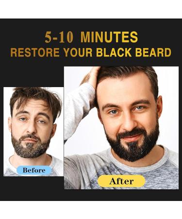 Black Beard Dye & Conditioner - 3-in-1 Grey Reducing Shampoo for Healthy Mustache & Beard Care - Buy Online on GoSupps.com