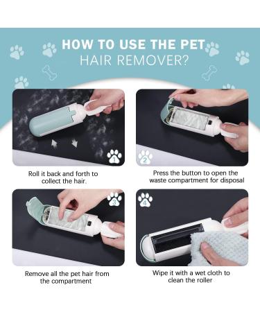 Pet Hair Remover Roller Worve Reusable Animal Hair Removal Brush for Dogs and Cats Self Clean Pet Fur from Carpet Furniture Bedding Sofa Rugs Laundry and Clothes White - Buy Online on GoSupps.com