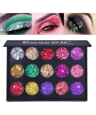 Glitter Eye Shadow Palette Glitter Makeup Palette - Eyeshadow Makeup Palettes Long Lasting Waterproof Makeup Accessories Sillervan 02 - Buy Online on GoSupps.com