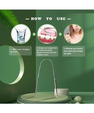 2 Pack Surgical Stainless Steel Tongue Scraper for Adults & Kids - Professional Oral Care Tool for Fresh Breath - Buy Online on GoSupps.com