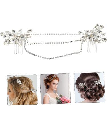 DOITOOL 1pc Double Hair Comb Hair Accessories for Women Wedding Hair Clips for Brides Rhinestone Barrettes for Women Crystal Hair Clips Bridal White Rhinestones Women's Hair up - Buy Online on GoSupps.com