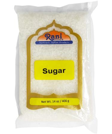 Rani Indian Sugar (Cheeni) 14oz (400g) All Natural | Gluten Friendly | No Colors | Vegan | Indian Origin Indian Sugar (Granules) Net Wt. 14oz (400g)