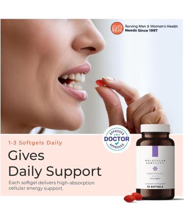Molecular Fertility CoQ10 Ubiquinol with VESIsorb - Coenzyme Q10 Kaneka QH Ubiquinol Form 100mg Supplement for Women & Men - High Absorption Reproductive Wellness & Fertility Support - 90 Softgels - Buy Online on GoSupps.com
