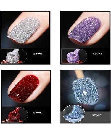 High Density Glitter Nail Polish 12 Colors Reflective Glitter Gel Nail Polish Set Holographic Glitter Nail Polish Manicure Set for Nail Art DIY Manicure and Pedicure at Home (Color : SE11 Size : - Buy Online on GoSupps.com