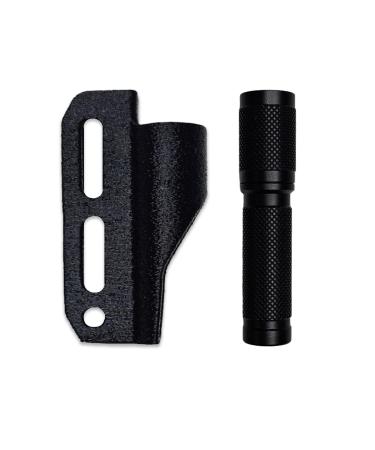Holster4 Universal lamp holder including K4 EDC Lamp for Kydexscheile Strobe Effect Survival Outdoor Bushcraft Designed by Reini Rossmann Schwarz