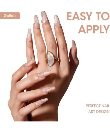 Gellen Gel Nail Polish Kit - 6 Elegant Shades Pink Rose White Nude Pearl Gel Nail Polish Set Shimmer Mermaid Gel Polish Soak Off Thread Effect Nail Art Manicure Gifts for Women Stay Chic - Buy Online on GoSupps.com