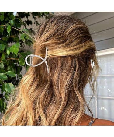 Brinie Small Gold Hair Claw Clips - Pack of 2 | Metal Claw Clips for Thick Hair Styling | Hair Accessories for Women and Girls - Buy Online on GoSupps.com