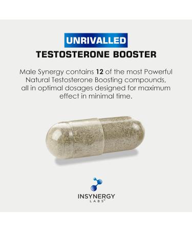 Male Synergy Testosterone Booster for Men | UK's No.1 Supplements | Boost Energy & Muscle Growth | 90 Vegan Capsules - Buy Online on GoSupps.com