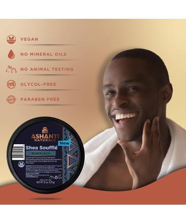 Ashanti Naturals Scented Whipped Shea Butter | African Men's Body Butter with Coconut and Almond Oil - Blackjack Souffle 8 oz - Buy Online on GoSupps.com