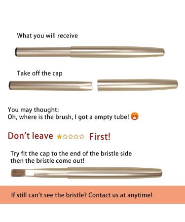 Retractable Lip Brush with Cap - Professional Makeup Tool for Lipstick & Gloss - Silver - Buy Online on GoSupps.com