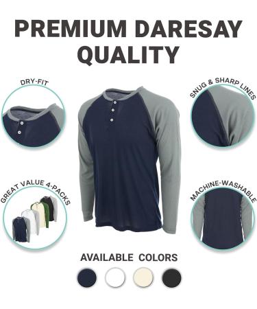 Mens Thermal Long Sleeve Henley Shirt - Lightweight Base Layer for T-shirts & Jackets - 3-Pack Set - Buy Online on GoSupps.com