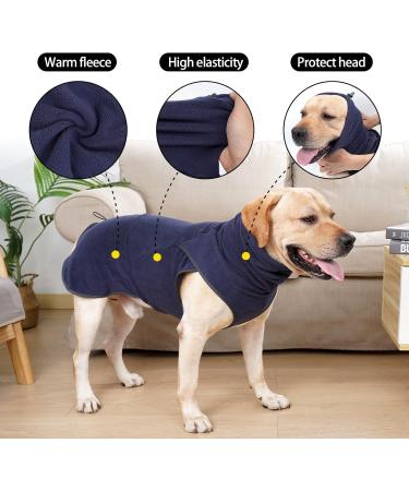 Buy Lianzimau Large Dog Fleece Sweater - Warm Winter Coat for Small & Medium Dogs - Cozy Dog Jacket (1 Pack) - Blue - Buy Online on GoSupps.com