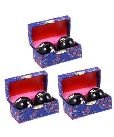 Fomiyes 6 Stk massage globe Exercise Balance Ball Hand Massage roller Marble Baoding balls Meditation Metal ball fitness massage balls chatting old cloisonn -emille medicine ball magnetic