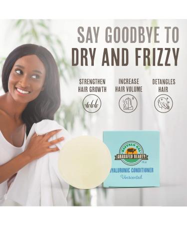Hyaluronic Conditioner Bar | Natural Hydrating Hair Conditioner for Growth & Detangling | 3 fl oz | Unscented - All Hair Types - Buy Online on GoSupps.com