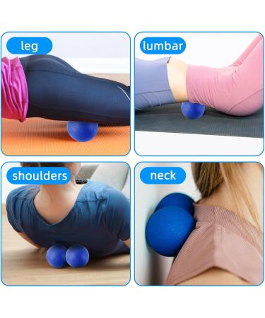 2-Pack Massage Balls for Myofascial & Muscle Relaxation - Fascia & Lacrosse Balls for Yoga & Acupuncture (Blue) - Buy Online on GoSupps.com