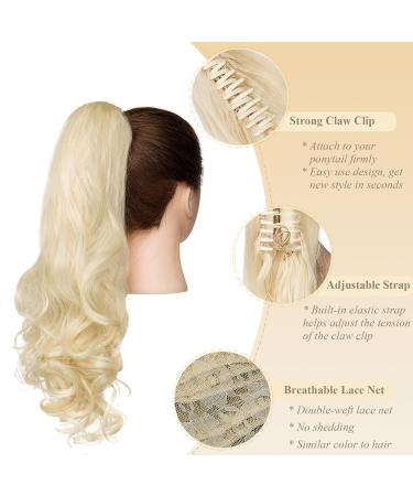 Shop Gairyan 50cm Bleached Blonde Ponytail Hair Extensions | Long Curly Claw Clip Synthetic Extensions for Women - Buy Online on GoSupps.com