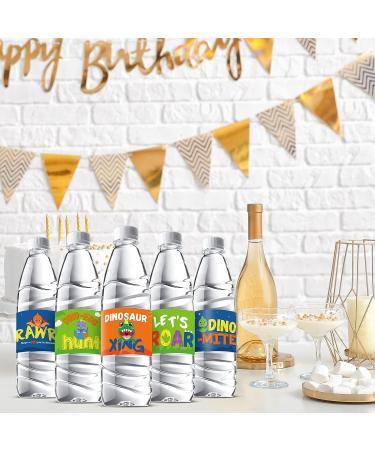 Dinosaur Baby Shower Water Bottle Labels - 39 Cute Waterproof Stickers for Party Decoration - Buy Online on GoSupps.com