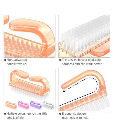 Larbois Handle Grip Nail Brush - 4 Pack Hand & Fingernail Cleaner Kit for Men and Women - Pedicure Scrubbing Brush in Orange - Buy Online on GoSupps.com